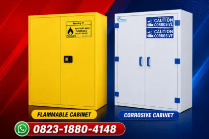 Bedanya lemari korosif dan lemari flammable_Perbedaan lemari Korosif dan flammable _perbedaan corrosive cabinet dan flammable cabinet