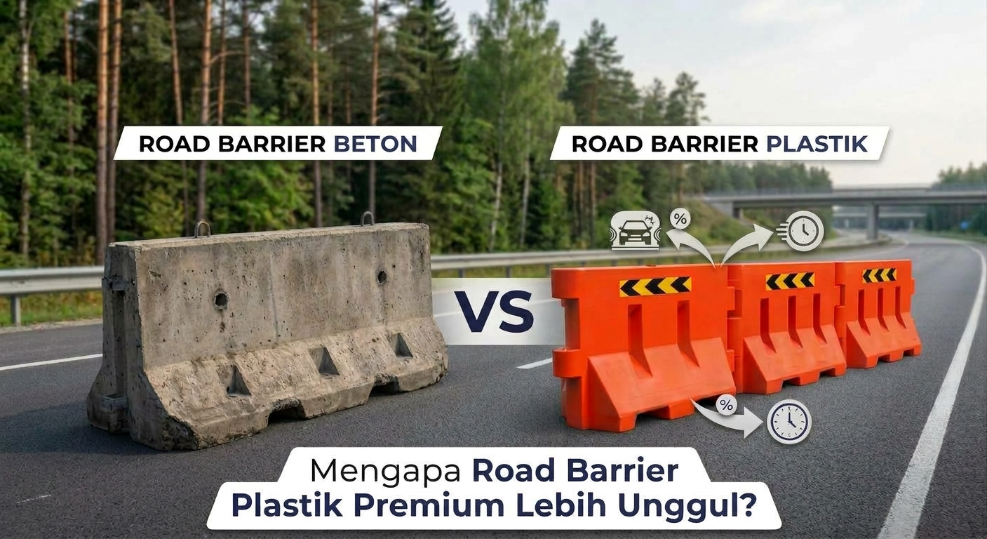 Road barrier plastik vs beton